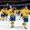 MINSK, BELARUS - MAY 16: Sweden's Joakim Lindstrom #12 salutes the crowd after a 3-1 victory over Team Slovakia during preliminary round action at the 2014 IIHF Ice Hockey World Championship. (Photo by Richard Wolowicz/HHOF-IIHF Images)


